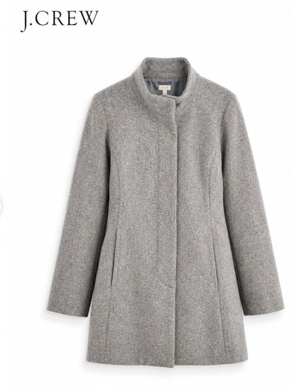 J. Crew Women's City Coat Jacket Classic Heather Gray - 0 Petite EUC